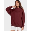 image:imageANRABESS Womens Mock Neck Sweatshirt Oversized PulloverWine Red