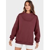 image:imageANRABESS Womens Mock Neck Sweatshirt Oversized PulloverWine Red