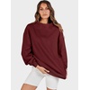 image:imageANRABESS Womens Mock Neck Sweatshirt Oversized PulloverWine Red