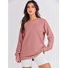 image:imageANRABESS Womens Oversized Crewneck Tunic SweatshirtDark Pink
