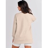 image:imageANRABESS Womens Oversized Crewneck Tunic SweatshirtLight Almond