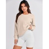 image:imageANRABESS Womens Oversized Crewneck Tunic SweatshirtLight Almond