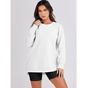 image:imageANRABESS Womens Oversized Crewneck Tunic SweatshirtWhite