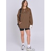 image:imageANRABESS Womens Oversized Hoodies Quarter Zip PulloverBrown
