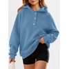 image:imageANRABESS Womens Oversized Hoodies V Neck Henley SweatshirtsBlue