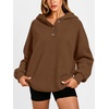 image:imageANRABESS Womens Oversized Hoodies V Neck Henley SweatshirtsCoffee