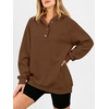 image:imageANRABESS Womens Oversized Hoodies V Neck Henley SweatshirtsCoffee