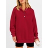 image:imageANRABESS Womens Oversized Hoodies V Neck Henley SweatshirtsRed