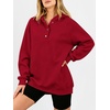 image:imageANRABESS Womens Oversized Hoodies V Neck Henley SweatshirtsRed