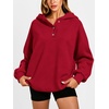 image:imageANRABESS Womens Oversized Hoodies V Neck Henley SweatshirtsRed