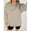image:imageANRABESS Womens Oversized Sweatshirts Crew Neck Fall Pullover TopsLight Khaki