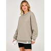 image:imageANRABESS Womens Oversized Sweatshirts Crew Neck Fall Pullover TopsLight Khaki