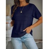 image:imageANRABESS Womens Short Sleeve Sweater Summer Fall Boat Neck TopsNavy Blue