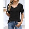 image:imageANRABESS Womens Short Sleeve Sweaters Business Casual Tunic TopsBlack