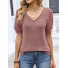 image:imageANRABESS Womens Short Sleeve Sweaters Business Casual Tunic TopsCoral