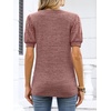 image:imageANRABESS Womens Short Sleeve Sweaters Business Casual Tunic TopsCoral