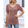 image:imageANRABESS Womens Short Sleeve Sweaters Business Casual Tunic TopsCoral