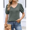image:imageANRABESS Womens Short Sleeve Sweaters Business Casual Tunic TopsDeep Green