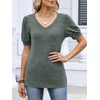 image:imageANRABESS Womens Short Sleeve Sweaters Business Casual Tunic TopsDeep Green