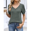 image:imageANRABESS Womens Short Sleeve Sweaters Business Casual Tunic TopsDeep Green