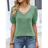 image:imageANRABESS Womens Short Sleeve Sweaters Business Casual Tunic TopsGreen