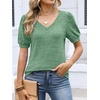image:imageANRABESS Womens Short Sleeve Sweaters Business Casual Tunic TopsGreen