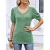 image:imageANRABESS Womens Short Sleeve Sweaters Business Casual Tunic TopsGreen