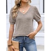image:imageANRABESS Womens Short Sleeve Sweaters Business Casual Tunic TopsKhaki