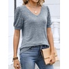 image:imageANRABESS Womens Short Sleeve Sweaters Business Casual Tunic TopsSky Blue