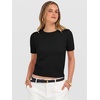 image:imageANRABESS Womens Short Sleeve Sweaters Cropped Crew NeckBlack