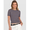 image:imageANRABESS Womens Short Sleeve Sweaters Cropped Crew NeckNutmeg