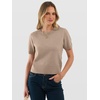 image:imageANRABESS Womens Short Sleeve Sweaters Cropped Crew NeckTan