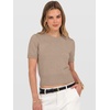 image:imageANRABESS Womens Short Sleeve Sweaters Cropped Crew NeckTan