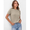 image:imageANRABESS Womens Short Sleeve Sweaters Wool BlendAlmond