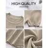 image:imageANRABESS Womens Short Sleeve Sweaters Wool BlendAlmond