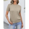 image:imageANRABESS Womens Short Sleeve Sweaters Wool BlendAlmond