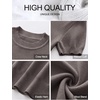 image:imageANRABESS Womens Short Sleeve Sweaters Wool BlendCoffee