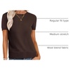 image:imageANRABESS Womens Short Sleeve Sweaters Wool BlendDeep Brown