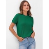 image:imageANRABESS Womens Short Sleeve Sweaters Wool BlendDeep Green