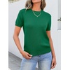 image:imageANRABESS Womens Short Sleeve Sweaters Wool BlendDeep Green