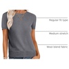 image:imageANRABESS Womens Short Sleeve Sweaters Wool BlendDeep Grey