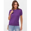 image:imageANRABESS Womens Short Sleeve Sweaters Wool BlendDeep Purple
