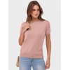 image:imageANRABESS Womens Short Sleeve Sweaters Wool BlendFlesh Pink