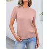 image:imageANRABESS Womens Short Sleeve Sweaters Wool BlendFlesh Pink