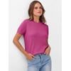 image:imageANRABESS Womens Short Sleeve Sweaters Wool BlendHot Pink
