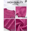 image:imageANRABESS Womens Short Sleeve Sweaters Wool BlendHot Pink