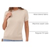 image:imageANRABESS Womens Short Sleeve Sweaters Wool BlendParchment Beige