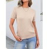 image:imageANRABESS Womens Short Sleeve Sweaters Wool BlendParchment Beige