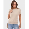 image:imageANRABESS Womens Short Sleeve Sweaters Wool BlendParchment Beige