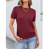 image:imageANRABESS Womens Short Sleeve Sweaters Wool BlendWine Red